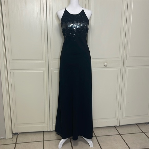 CACHET Women’s Black Beaded Formal Maxi Gown Size 8 - Picture 1 of 10